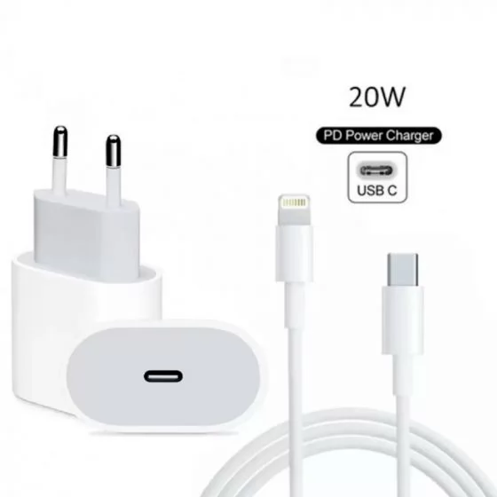 CARGADOR DE PARED USB C 20W CON CABLE C A LIGHTNING MHJE3ZZ/A BLANCO ...